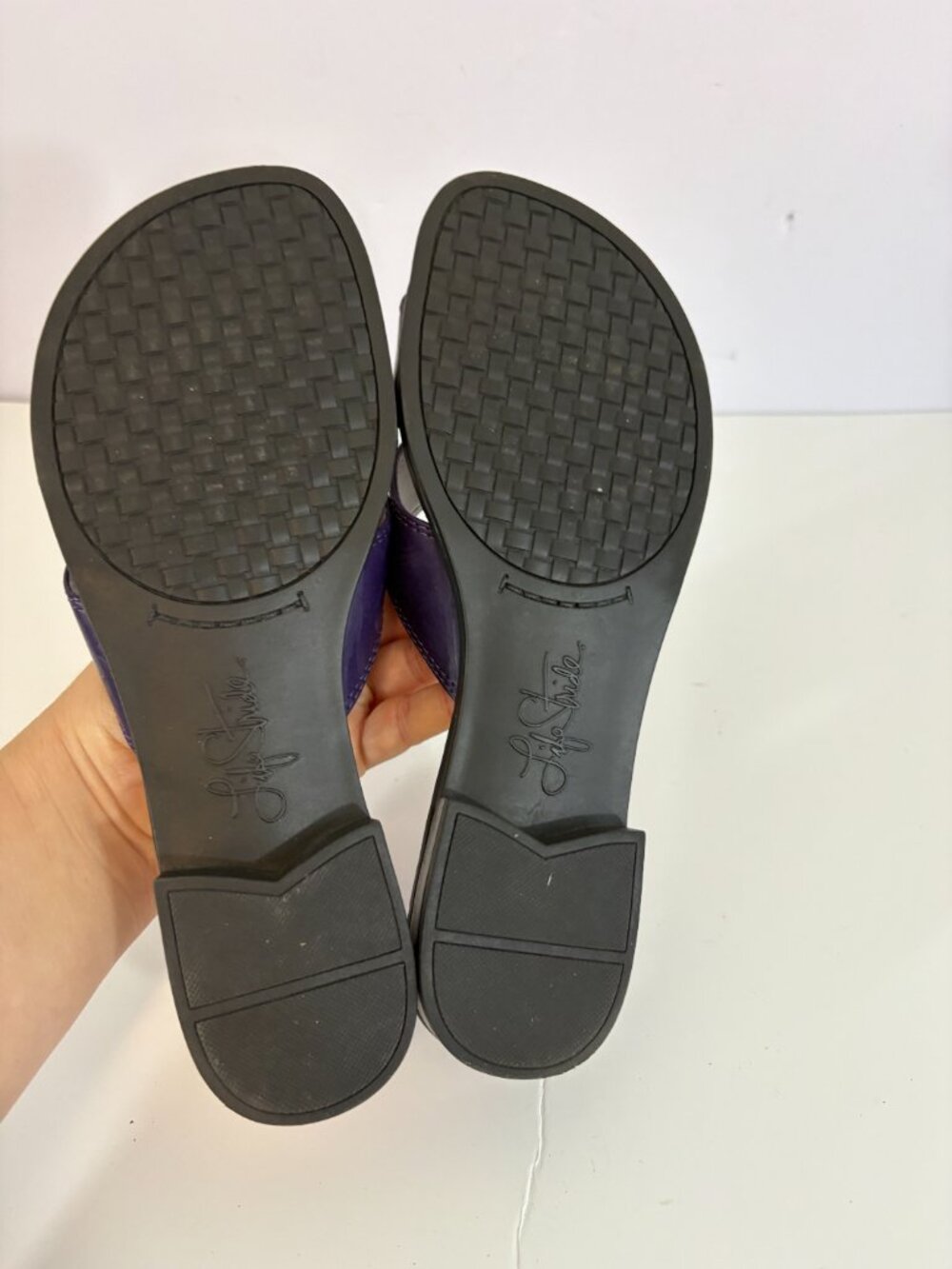 Life Stride Tammy Exotic Purple Flat Slide Sandals Open Toe 6 Wide - Picture 5 of 5